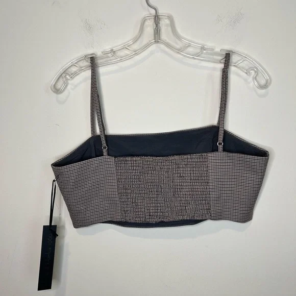 NWT House of Harlow 1960 Retro Brown Plaid Crop Top Size Medium - Picture 4 of 12